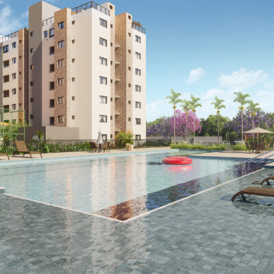 PISCINA ADULTO COM 2 RAIAS E DECK MOLHADO - TERRAÇOS RESIDENCE