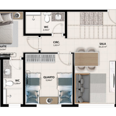 TERRACOS RESIDENCE -PLANTA COBERTURA TERREA TIPO B