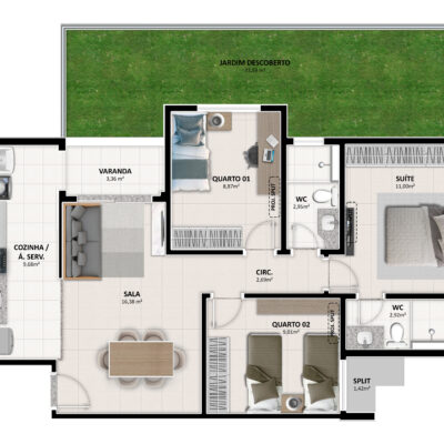 TERRACOS RESIDENCE - PLANTA GIARDINO TIPO C