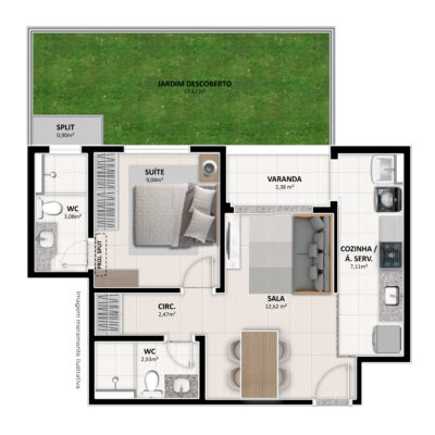 TERRACOS RESIDENCE - PLANTA GIARDINO TIPO D