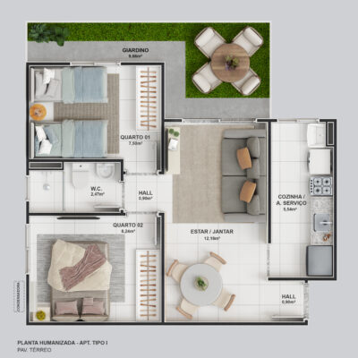 3.01 BELO RIO - HUM - APT TIPO 01 - FINAL - R03